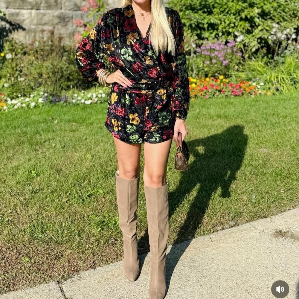 Vici Floral Mini Dress - Black and Multicolor